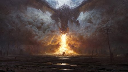 dragon fire breath fantasy art 4K